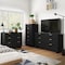 Manhattan Comfort Granville Black 5-Drawer Tall Dresser, 3-Drawer Standard Dresser and 6-Drawer Double Dresser GRAN032 - alternate 1